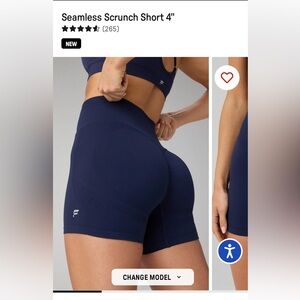 BRAND NEW WITH TAGS Fabletics Seamless Scrunch 4 inch shorts